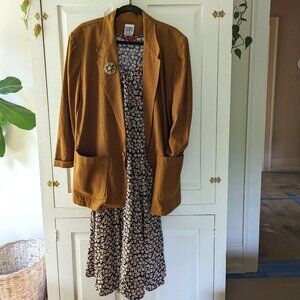 90s Oversized Mustard Yellow Blazer